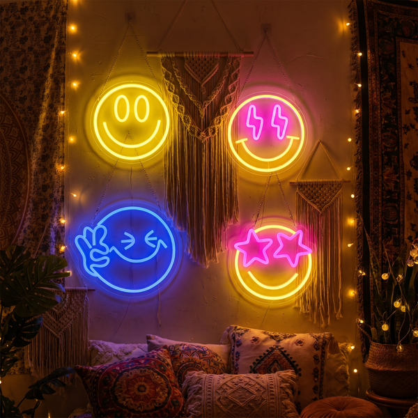 Néon LED Smile Face Mural – photo 2