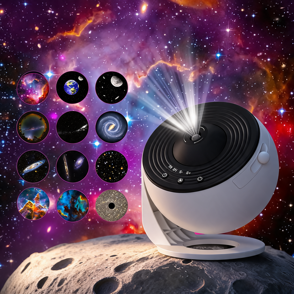 Lunaria Projecteur Galaxie Pro Starry Sky 360° 13-en-1 - projecteur galaxie en situation dans une chambre - ambiance cosmique