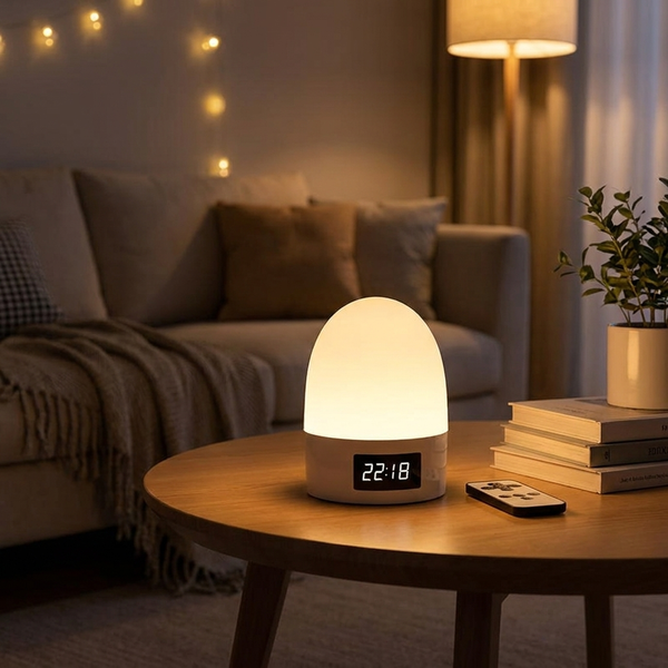 Lunaria Lampe Décorative LED Rechargeable - lampe LED decorative en situation dans une chambre - ambiance lumineuse cosy