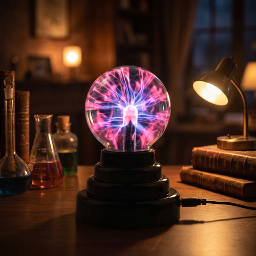 Lunaria Boule Plasma Lava Magique - boule plasma en situation dans une chambre - ambiance énergie électrique