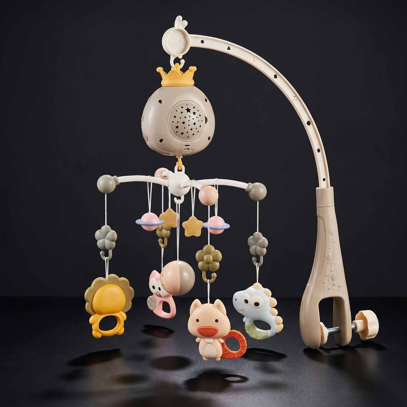 Mobile Bébé Projecteur Musical avec Veilleuse — Carrousel Lit Bébé, Rotation 360° – photo 3
