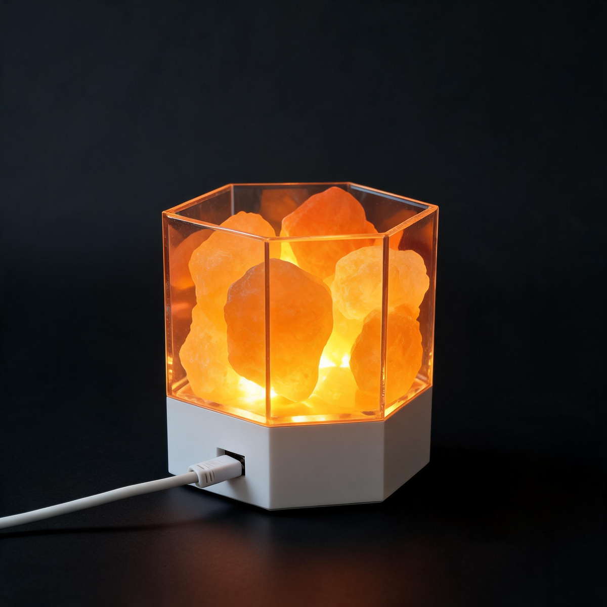 Lunaria Lampe Sel Himalayan Méditation USB Lava - lampe sel himalaya - cristal naturel