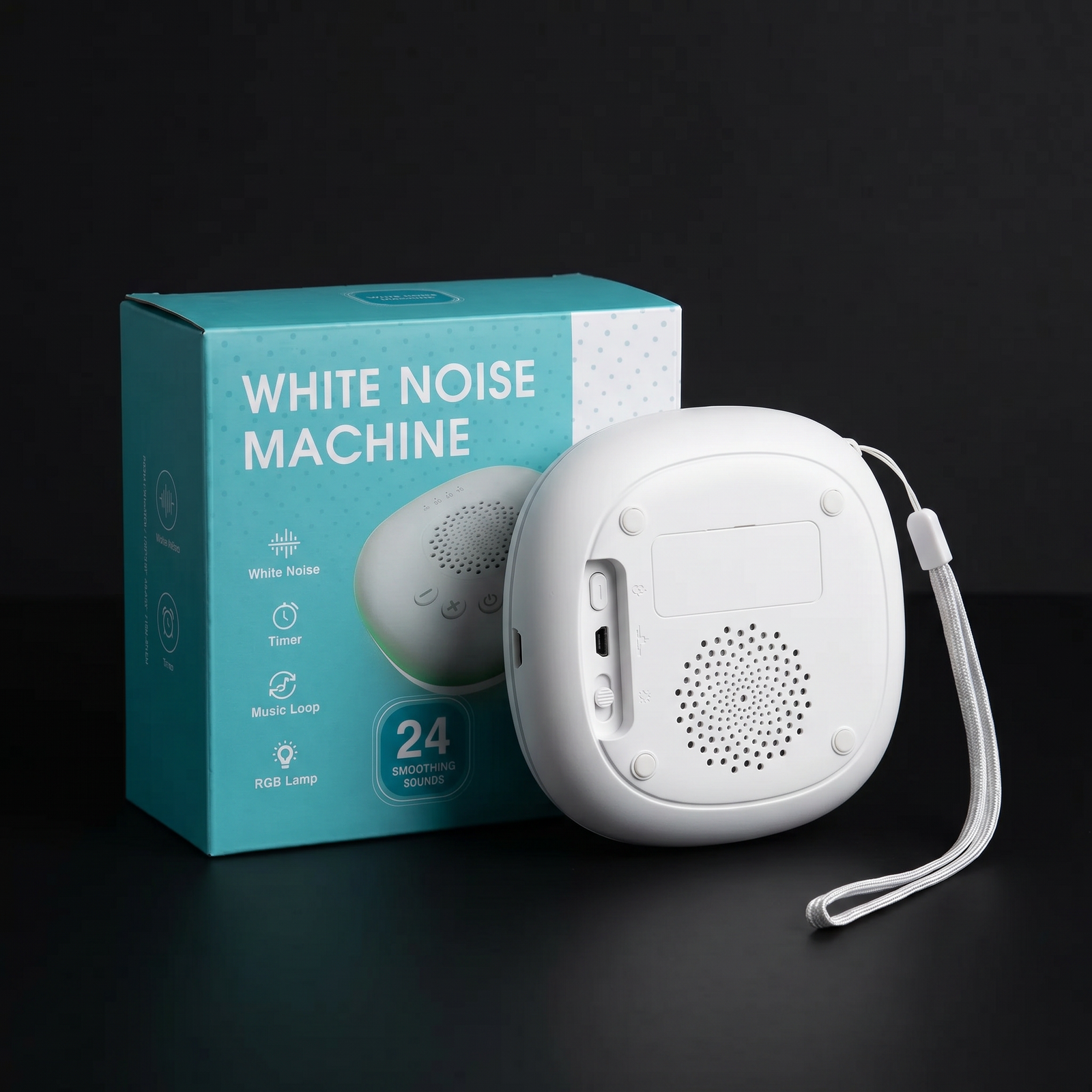 Machine Bruit Blanc Bébé 24 Sons — Veilleuse LED Rechargeable, Aide au Sommeil – photo 3