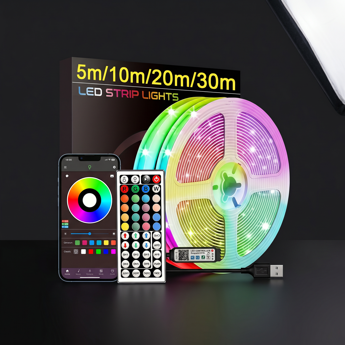 Ruban LED RGB 40m Music Sync App