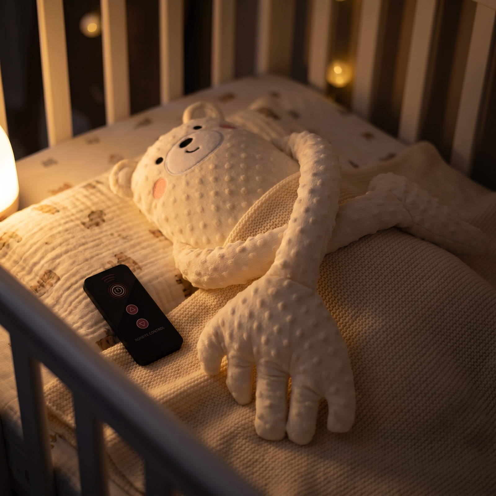 Doudou Veilleuse Peluche Télécommandée — Ours Lumineux Musical pour Bébé – photo 2