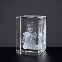 Lunaria Cube Cristal Photo Personnalisable Gravé - décoration intérieur