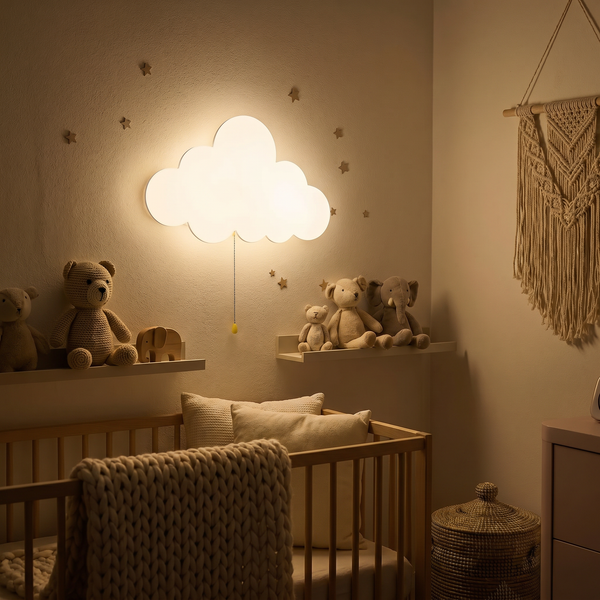 Veilleuse Murale Nuage Enfant — Lampe Design Bois LED pour Chambre Bébé – photo 2