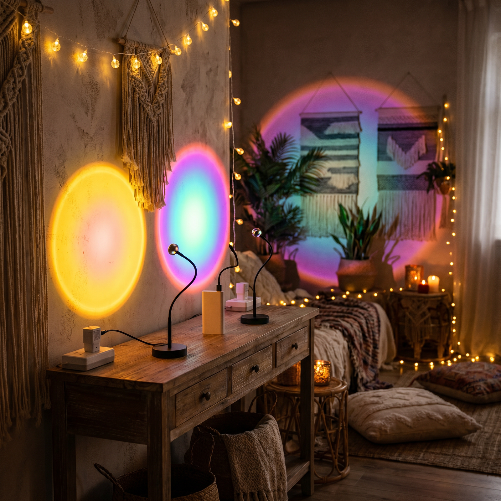 Lampe Sunset Arc-en-Ciel Néon USB – photo 2