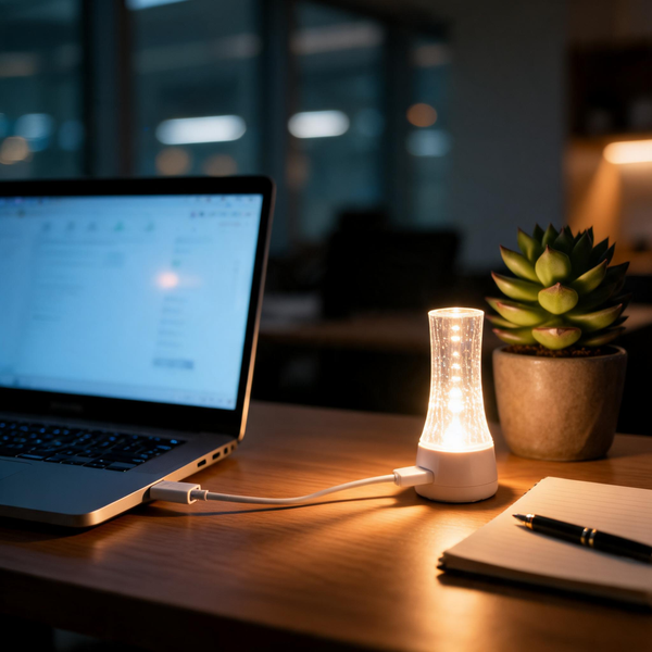 Lunaria Lampe LED Ambiance USB - lampe led ambiance usb en situation dans une chambre - ambiance lumineux