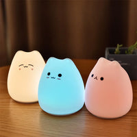 Veilleuse Silicone Chat Rechargeable — 7 Couleurs LED, Capteur Tactile, Enfant Bébé – photo 4