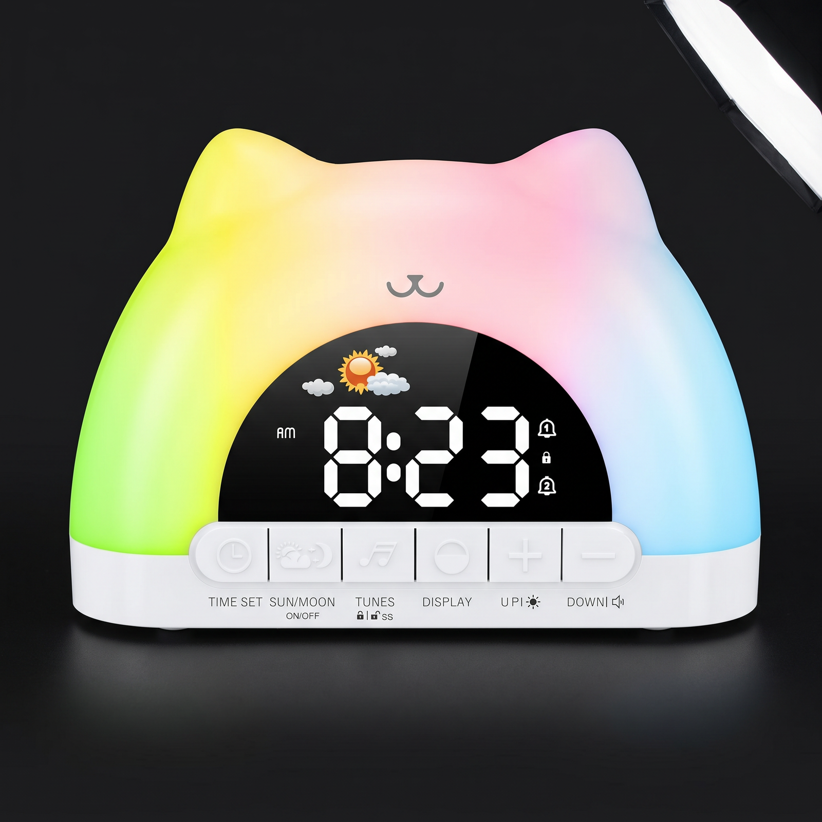 Réveil Enfant Sleep Training ORIA — Veilleuse 11 Couleurs avec Code Jour/Nuit