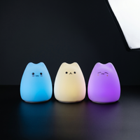 Veilleuse Silicone Chat Rechargeable — 7 Couleurs LED, Capteur Tactile, Enfant Bébé