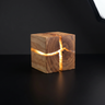 Cube LED Bois Résine Murale | LUNARIA