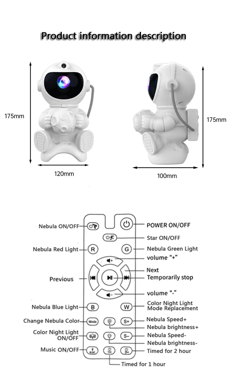 Projecteur Galaxie Astronaute LED Bluetooth – photo 21