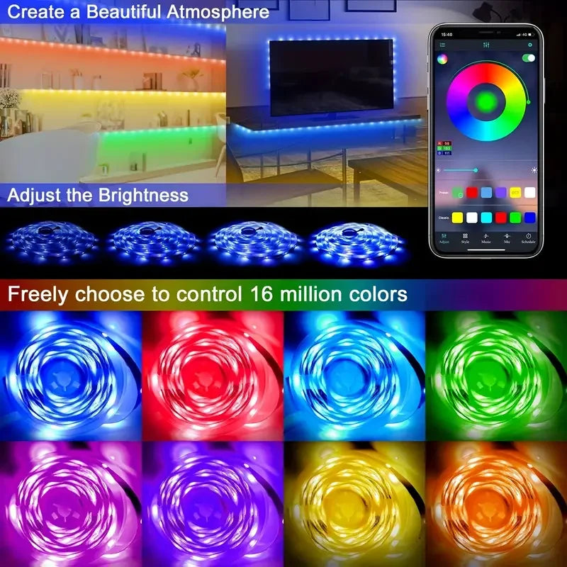 Ruban LED RGB App Bluetooth Sync Musique Télécommande – photo 7