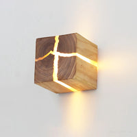 Cube LED Bois Résine Murale – photo 17
