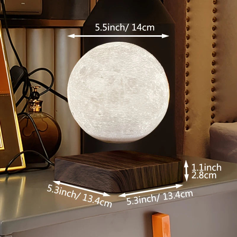 Lampe Lune Lévitation Base Bois 3D – photo 12