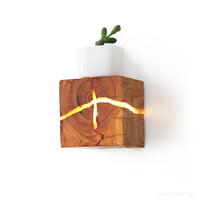 Cube LED Bois Résine Murale – photo 11