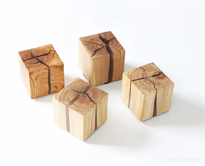 Cube LED Bois Résine Murale – photo 8