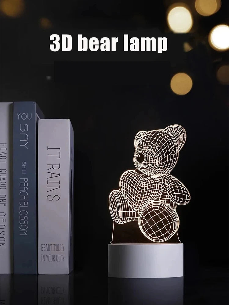Lampe Ours 3D Acrylique – photo 7