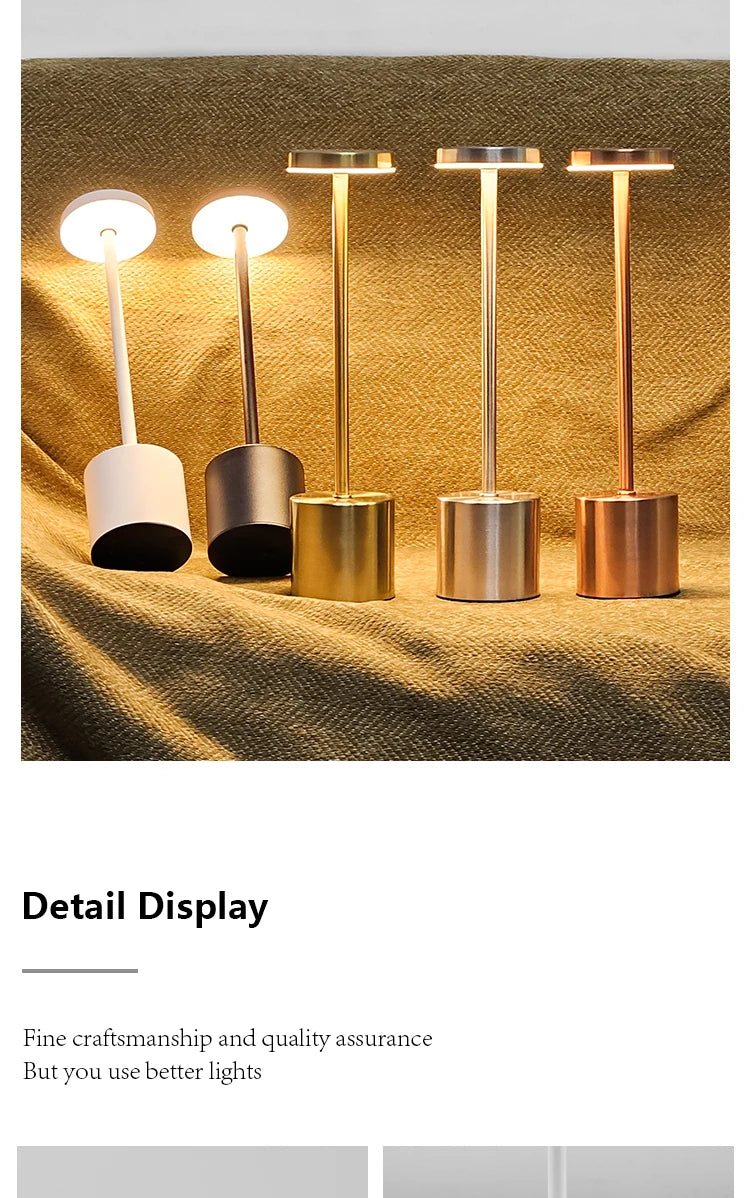 Lampe Tactile Sans Fil Bureau 3 Couleurs Rechargeable – photo 8