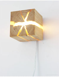 Cube LED Bois Résine Murale – photo 15