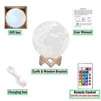 Lampe Lune 3D Rechargeable 16 Couleurs Tactile – photo 11