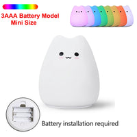 Veilleuse Silicone Chat Rechargeable — 7 Couleurs LED, Capteur Tactile, Enfant Bébé – photo 10