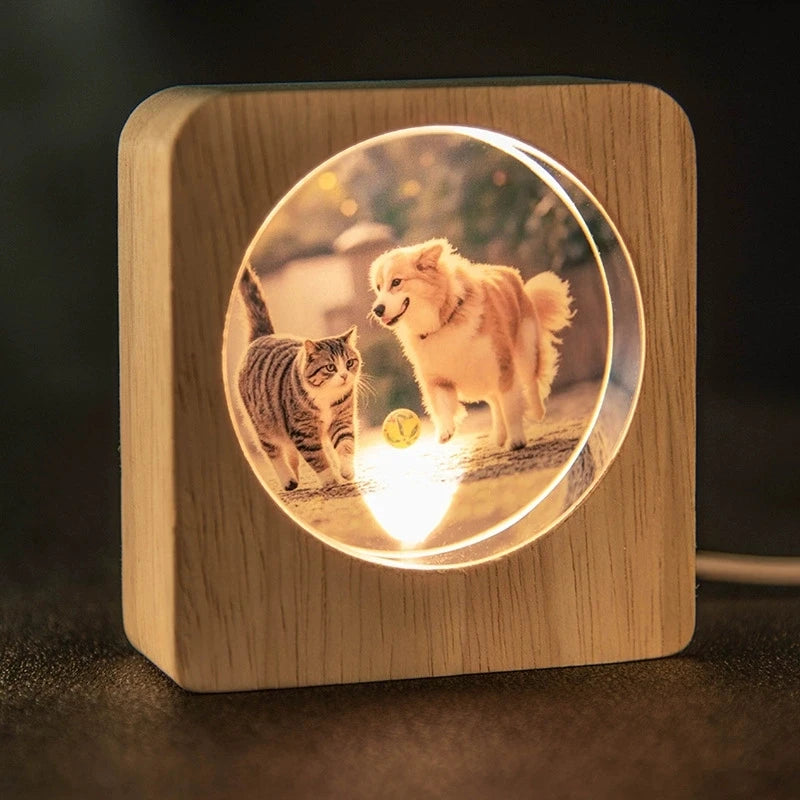 Lampe Cristal Photo Personnalisable 3D | LUNARIA