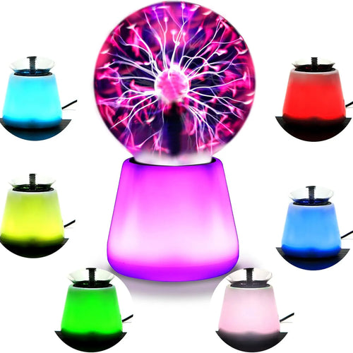 Lunaria Boule Plasma Interactive Tactile - boule plasma en situation dans une chambre - ambiance énergie électrique