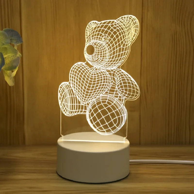 Lampe Ours 3D Acrylique – photo 8