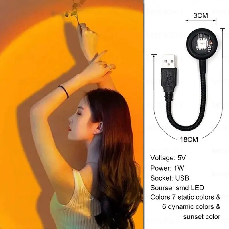 Lampe Sunset Arc-en-Ciel Néon USB – photo 17