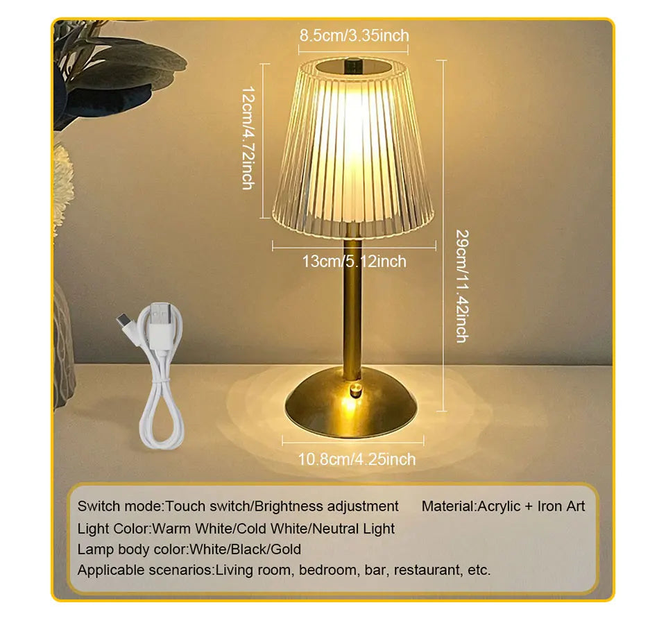 Lampe Tactile Nordique Rechargeable Chevet – photo 11