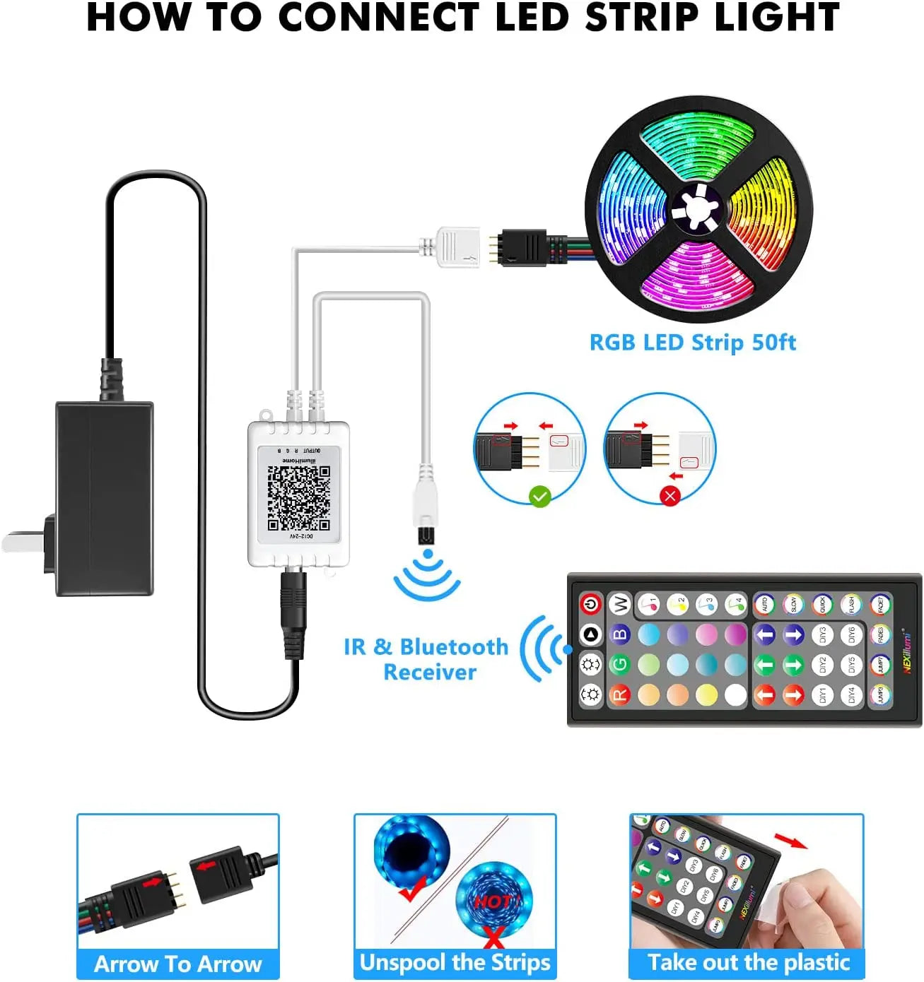 Ruban LED RGB App Bluetooth Sync Musique Télécommande – photo 16