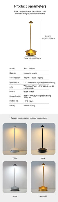 Lampe Tactile Sans Fil Bureau 3 Couleurs – photo 17