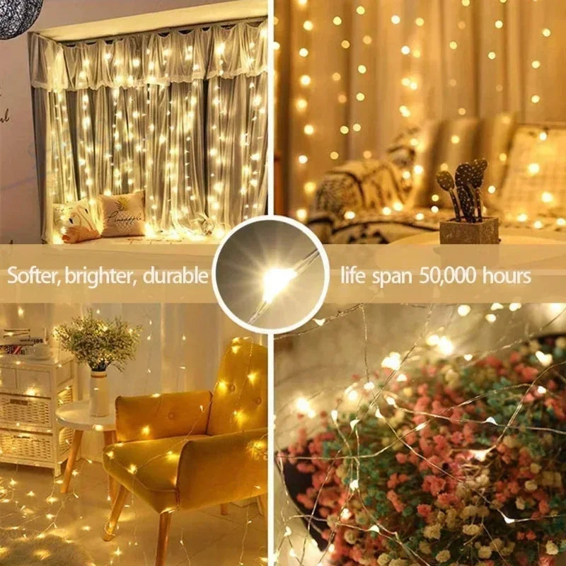 Rideau LED Guirlande Télécommande USB - vue 5