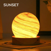 Mini Lampe Lune Verre Socle Bois – photo 7