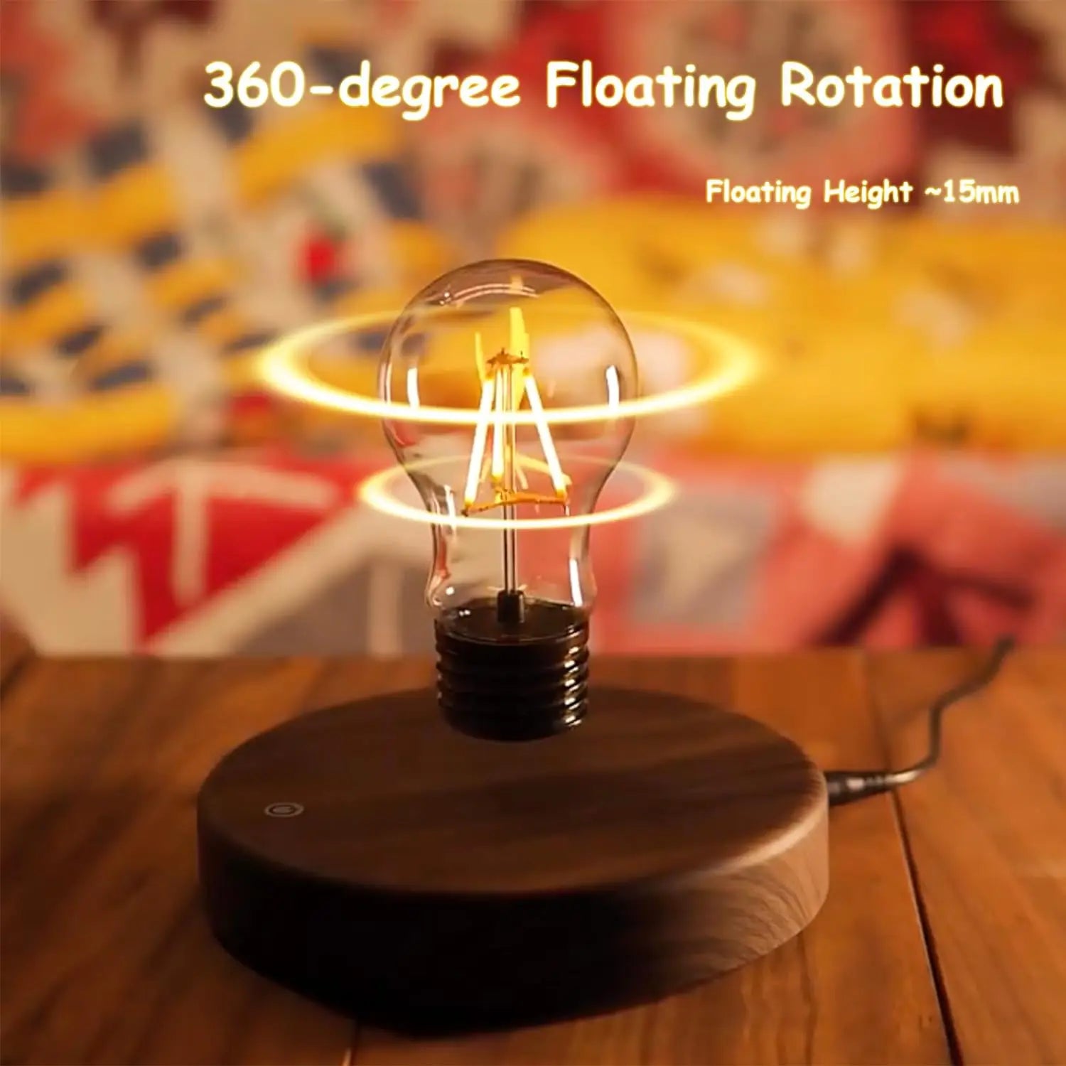 Lampe Lune Lévitation Base Bois 3D – photo 10
