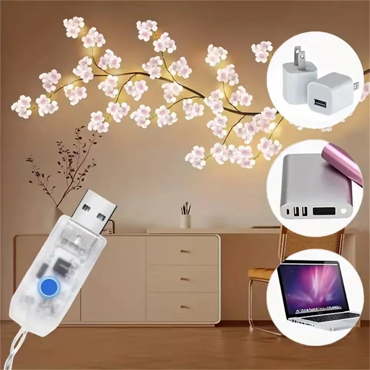 Guirlande Cerisier LED USB – photo 4