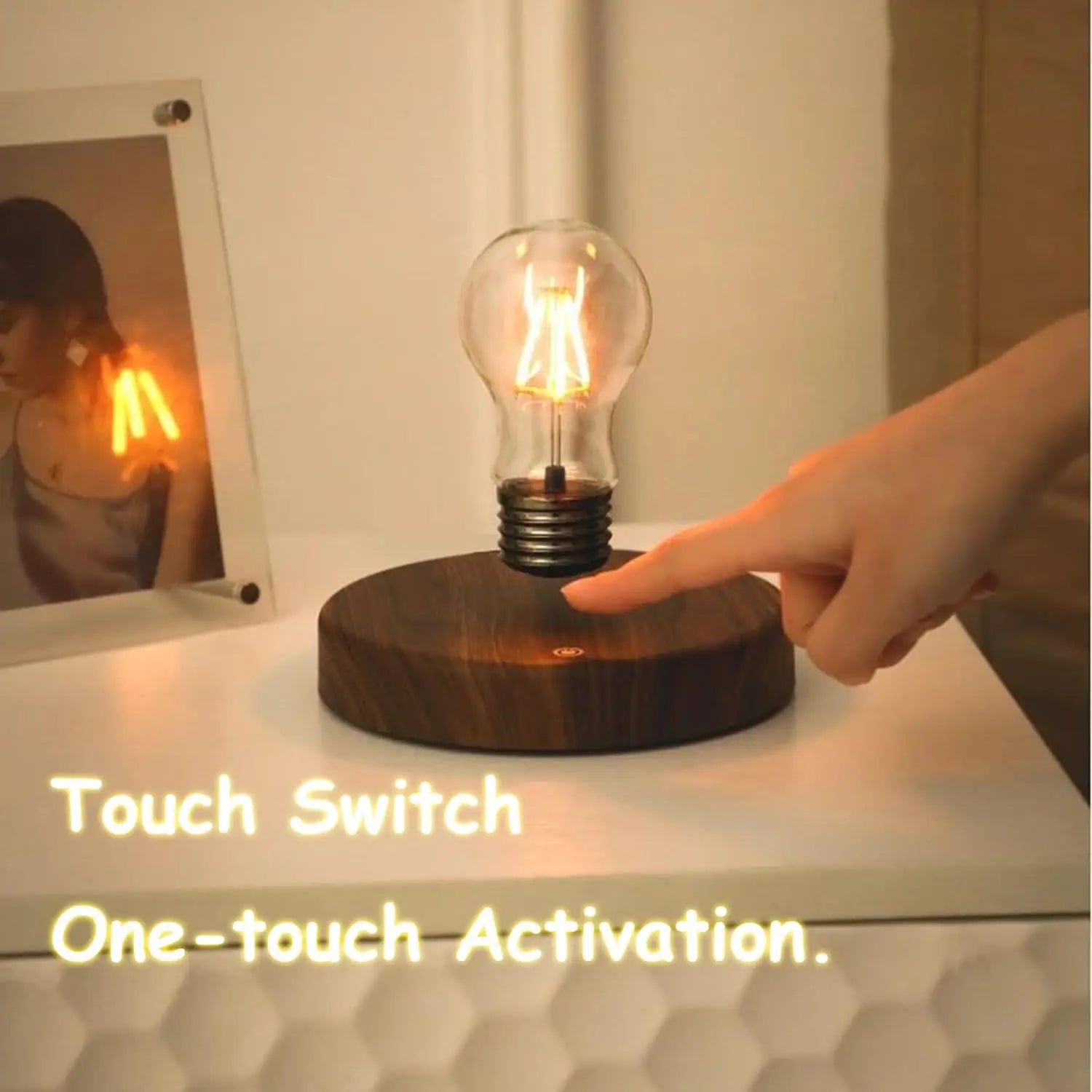 Lampe Lune Lévitation Base Bois 3D – photo 11