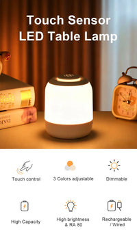 Lampe Tactile Rechargeable Chevet LED USB – photo 7