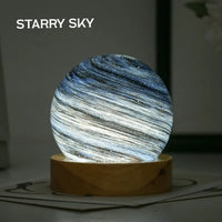 Mini Lampe Lune Verre Socle Bois – photo 8