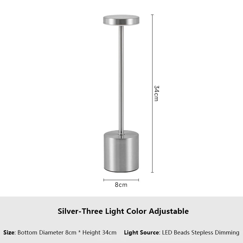 Lampe Tactile Sans Fil Bureau 3 Couleurs Rechargeable – photo 18
