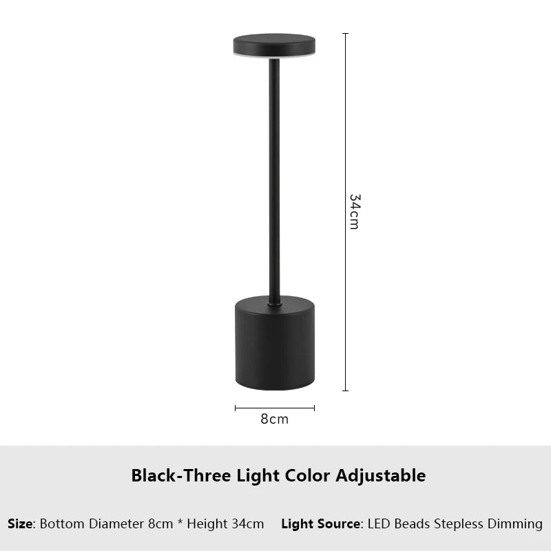 Lampe Tactile Sans Fil Bureau 3 Couleurs Rechargeable – photo 19