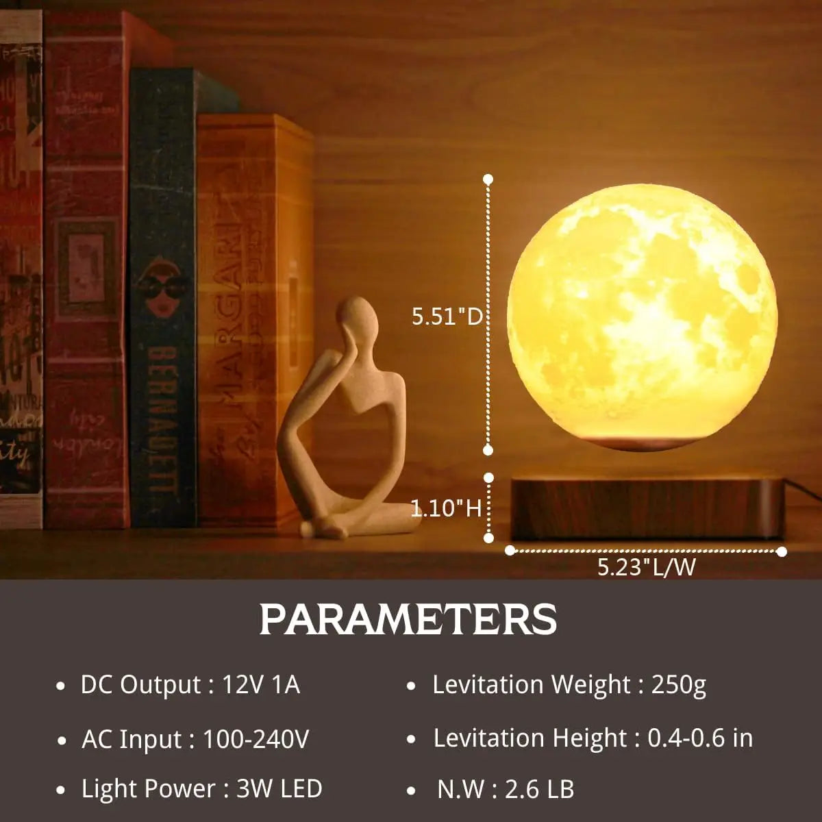 Lampe Lune Lévitation 3 Couleurs Magnétique – photo 7