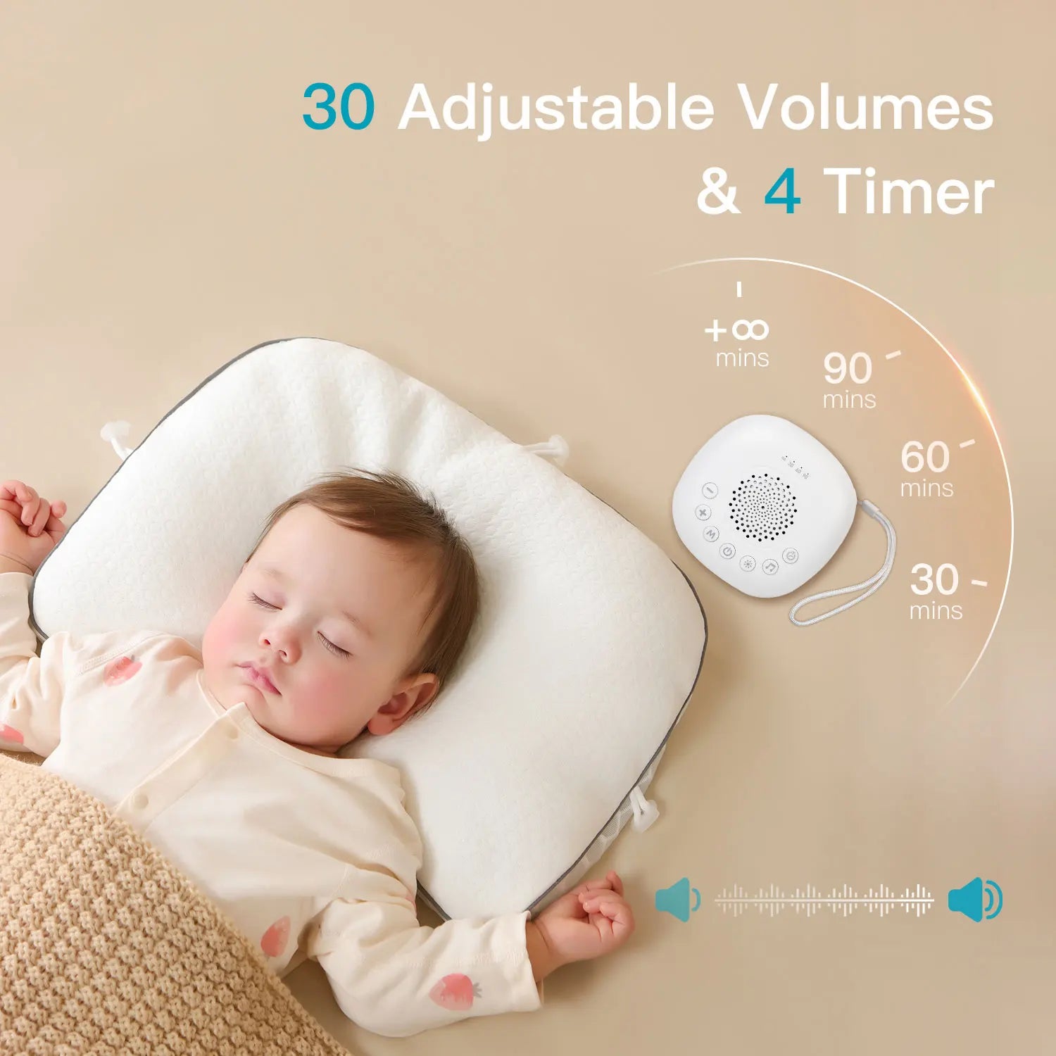 Machine Bruit Blanc Bébé 24 Sons — Veilleuse LED Rechargeable, Aide au Sommeil – photo 5