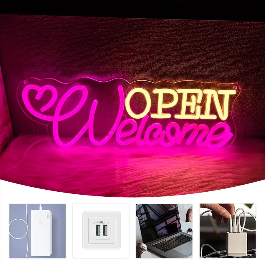 Néon LED « Open » Mural Double Face – photo 8