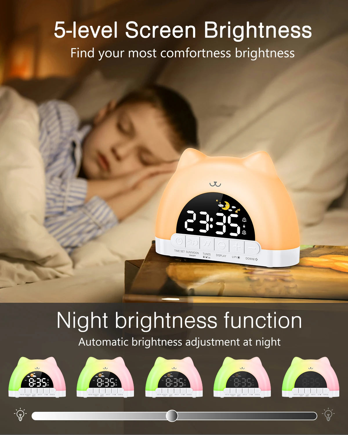 Réveil Enfant Sleep Training ORIA — Veilleuse 11 Couleurs avec Code Jour/Nuit – photo 4