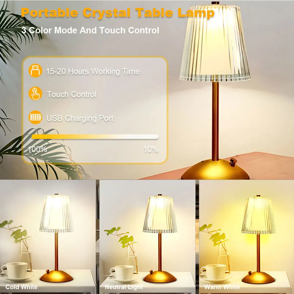 Lampe Tactile Nordique Rechargeable Chevet – photo 9