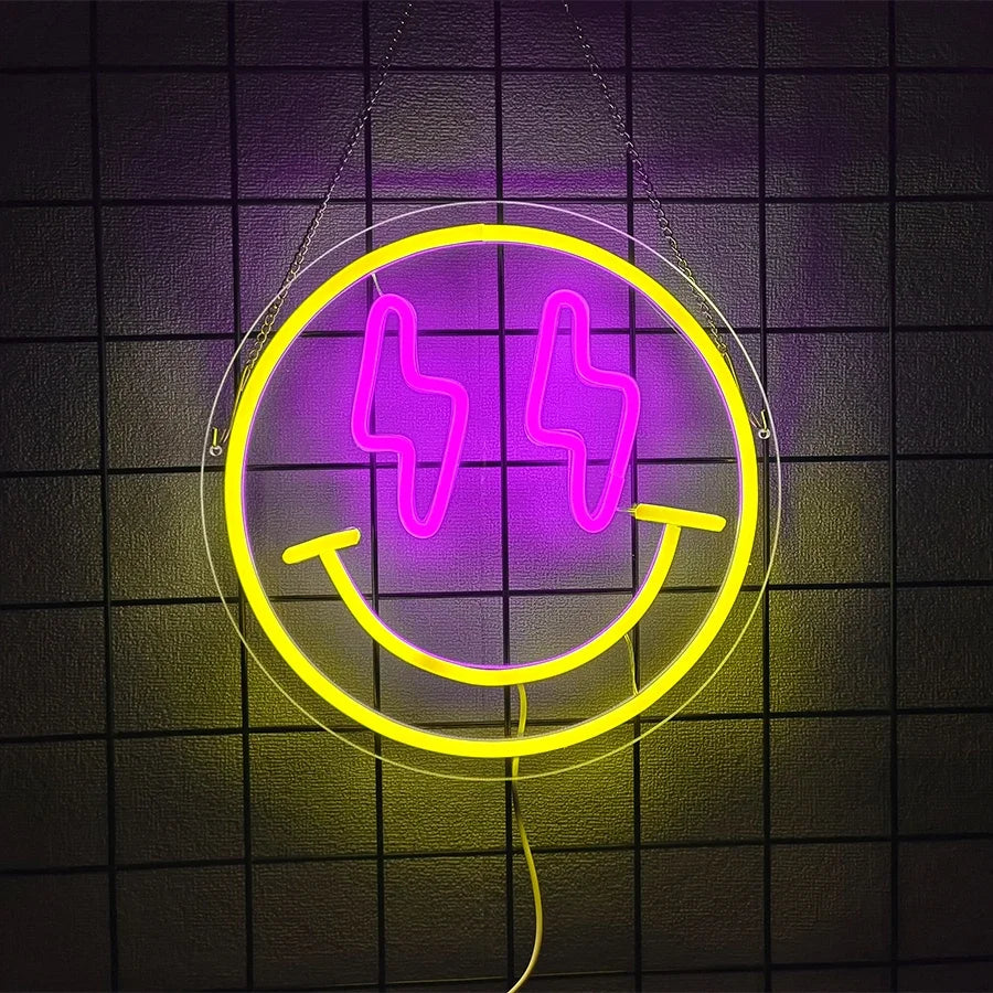 Néon LED Smile Face Mural – photo 8